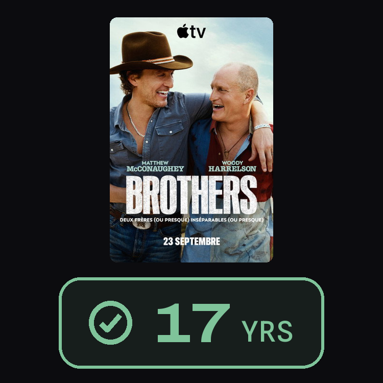 Brothers : zinema 17 yrs
