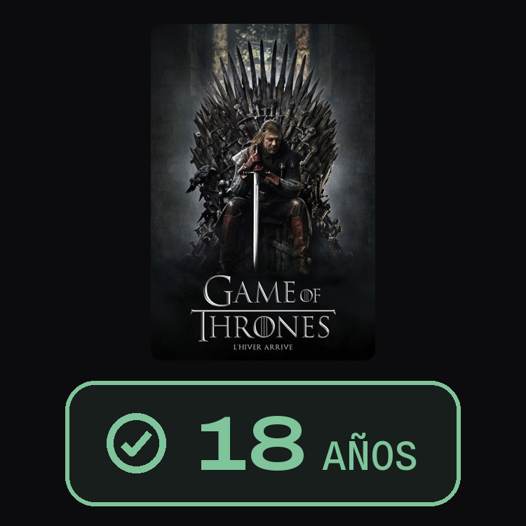 Game of Thrones : zinema 18 años