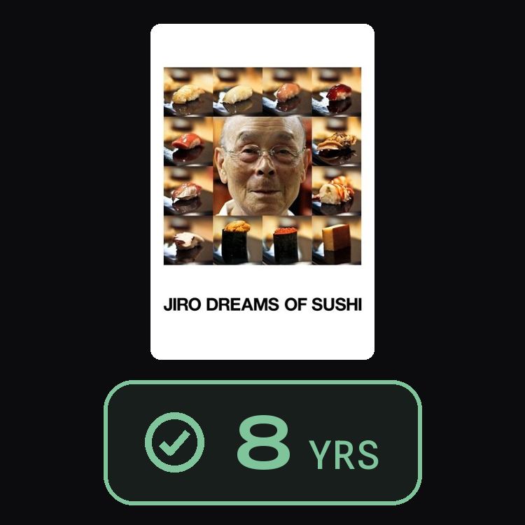 Jiro Dreams of Sushi : zinema 8 yrs
