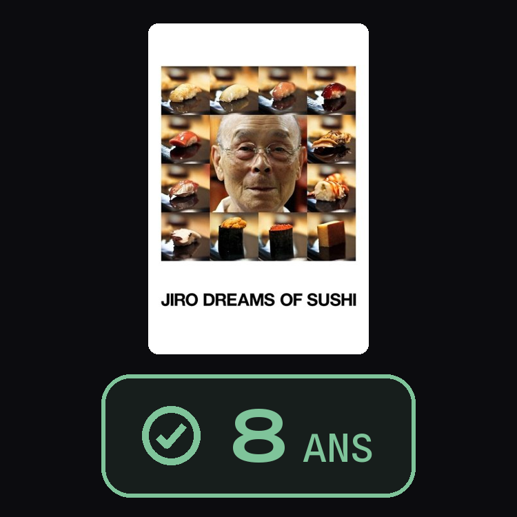 Jiro Dreams of Sushi : zinema 8 ans