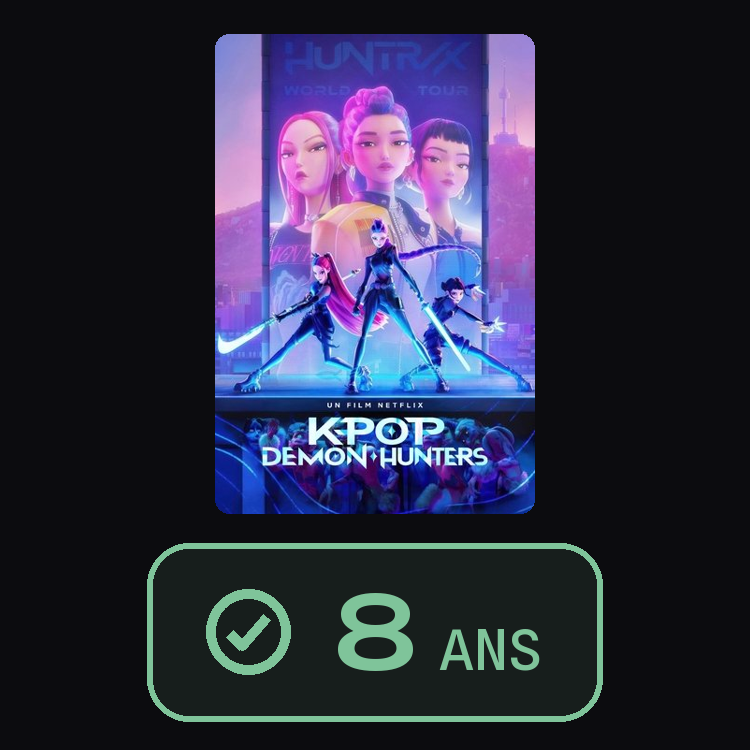 KPop Demon Hunters : zinema 8 ans