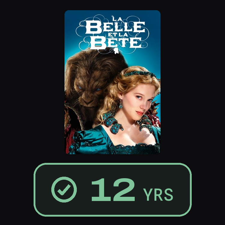 La Belle et la Bête : zinema 12 yrs