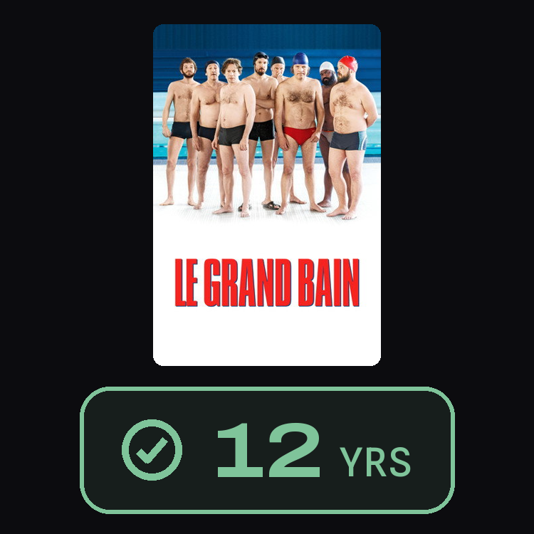 Le Grand Bain : zinema 12 yrs