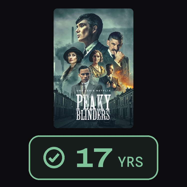 Peaky Blinders : zinema 17 yrs