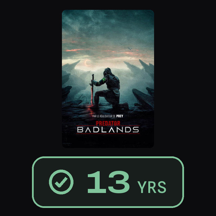 Predator: Badlands : zinema 13 yrs