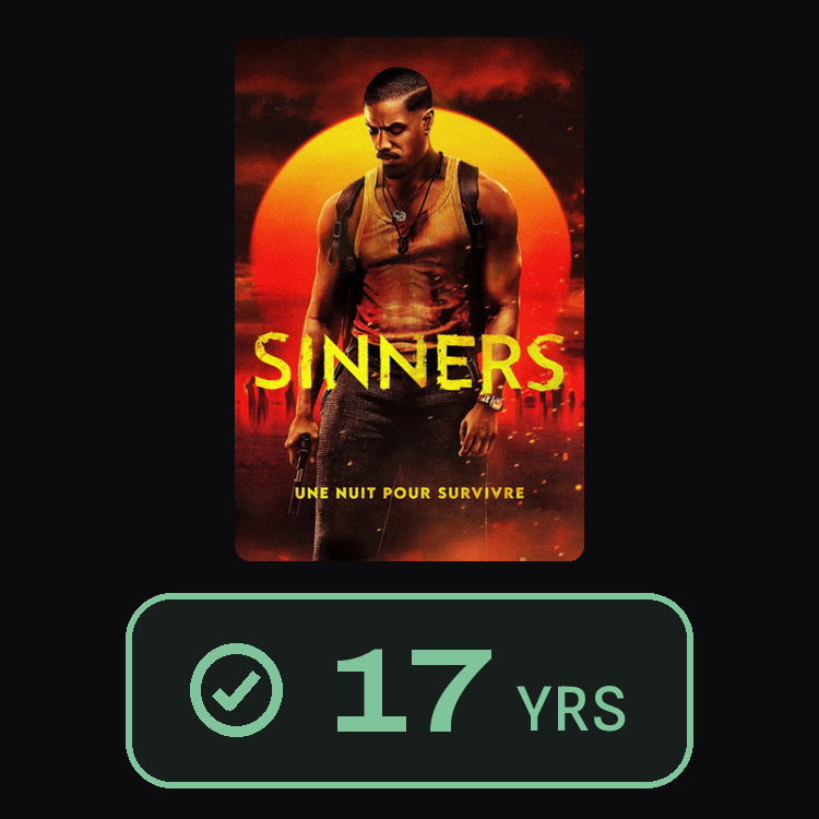 Sinners : zinema 17 yrs