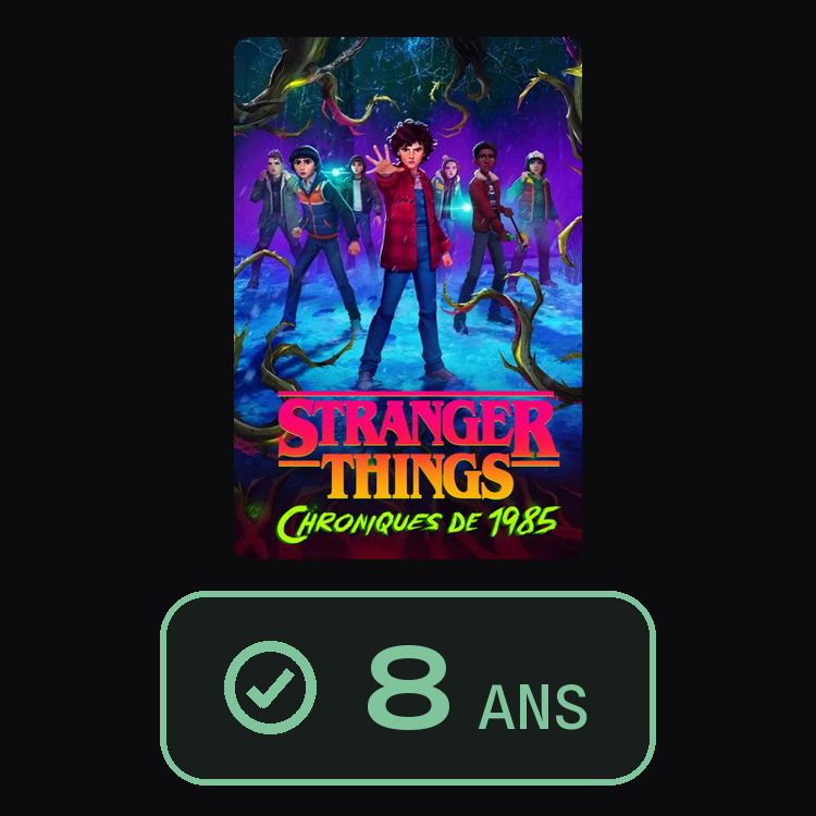 Stranger Things : Chroniques de 1985 : zinema 8 ans