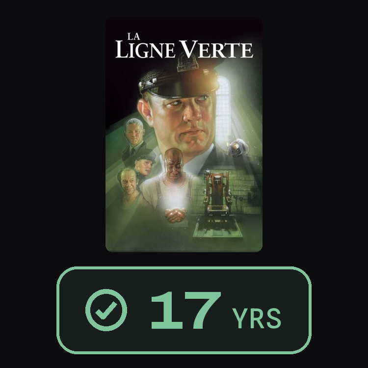 The Green Mile : zinema 17 yrs